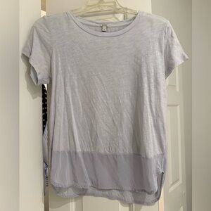 J. Crew Sheer Light Blue Short Sleeve Tee